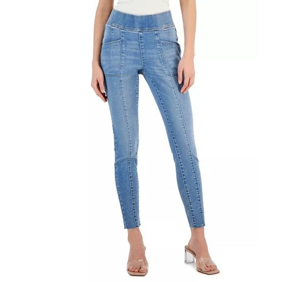 Inc International Concepts Womens Animal Print Skinny Jeans Black Size 8